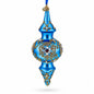 Royal Blue Jeweled Scroll Double-Ended Finial Drop Glass Christmas Ornament Cartsfy Inc.