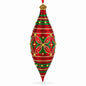 Red and Green Glitter Jeweled Elongated Pointed Teardrop Finial Glass Christmas Ornament