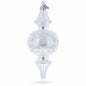Snowy Pearl Double-Ended Finial Drop Glass Christmas Ornament