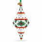 Winter Lattice & Holly Star Jeweled Double-Ended Finial Drop Glass Christmas Ornament