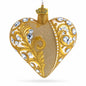 Gold Jeweled Baroque Heart Glass Christmas Ornament