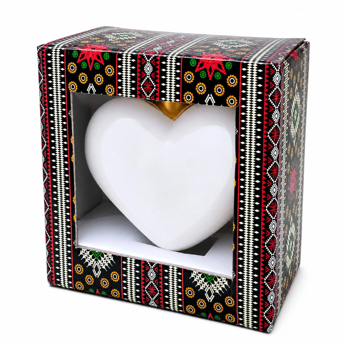 Gold Jeweled Baroque Heart Glass Christmas Ornament