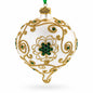 Gold Jeweled Swirl Onion-Shape Finial Glass Christmas Ornament