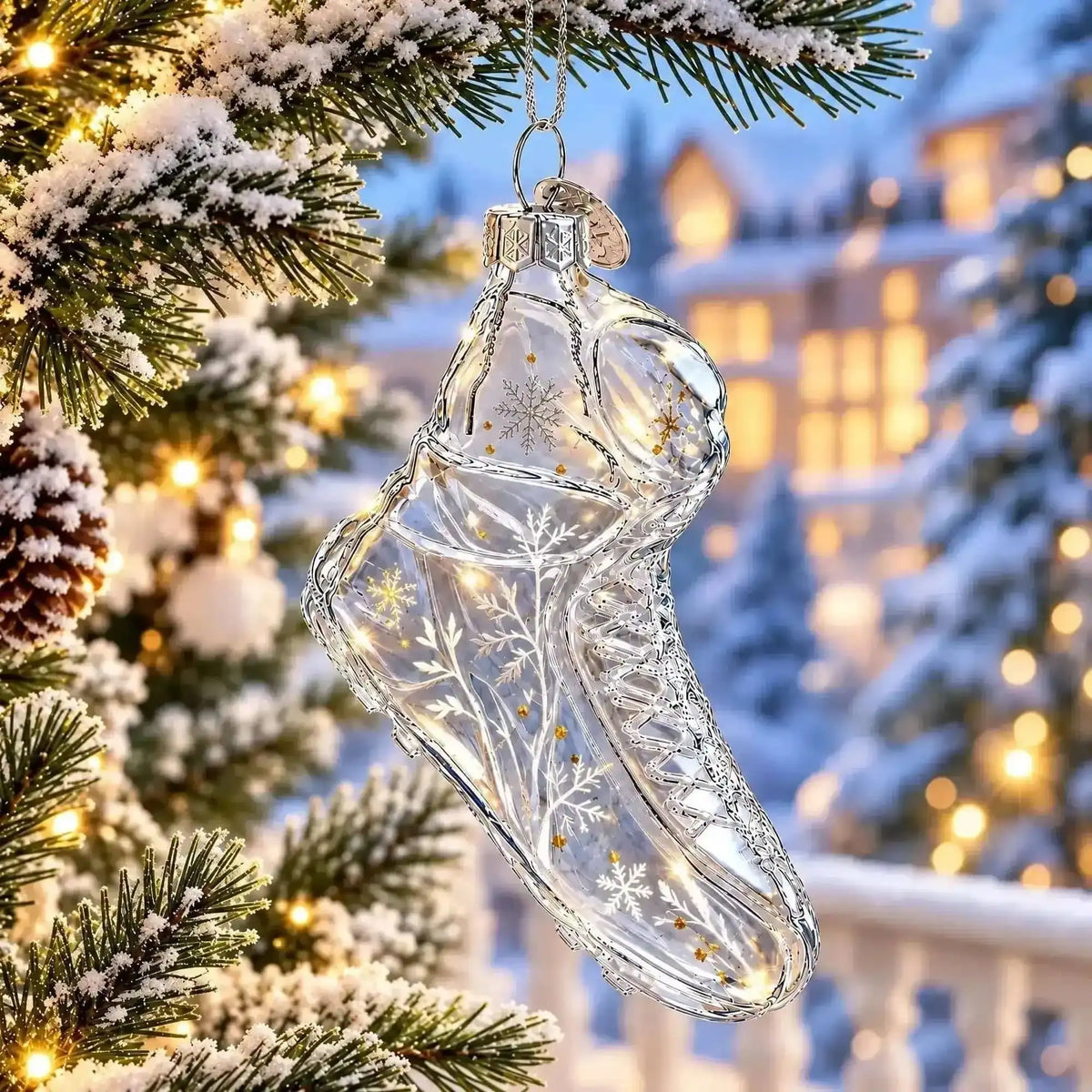 Running Shoe Clear Glass Christmas Ornament Cartsfy Inc.