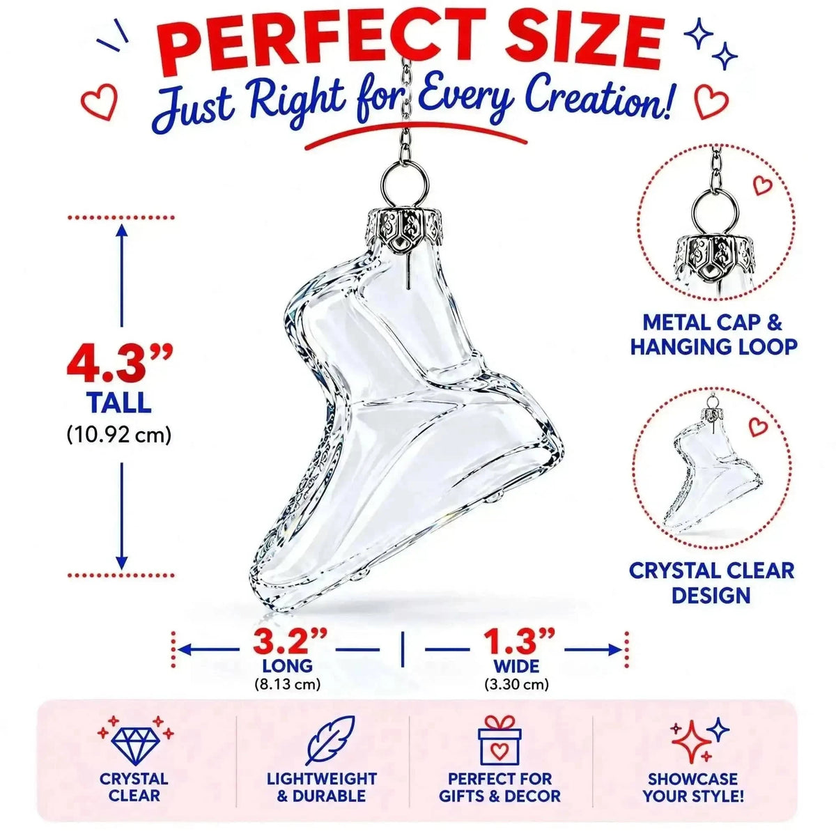 Running Shoe Clear Glass Christmas Ornament Cartsfy Inc.