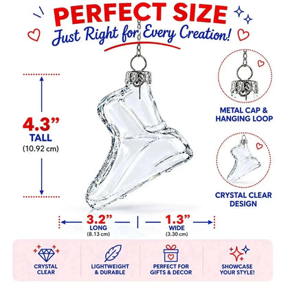 Running Shoe Clear Glass Christmas Ornament Cartsfy Inc.