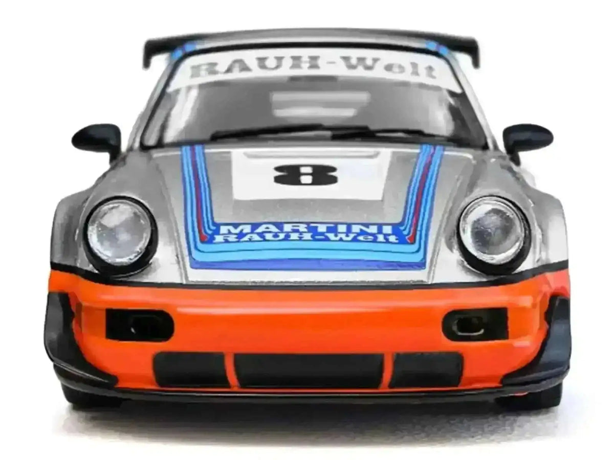 RWB 964 #8 "Ichiban Boshi - Martini Racing" Silver Metallic with Stripes 1/64 Diecast Model Car by Model Model Cartsfy Inc.