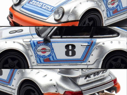 RWB 964 #8 "Ichiban Boshi - Martini Racing" Silver Metallic with Stripes 1/64 Diecast Model Car by Model Model Cartsfy Inc.