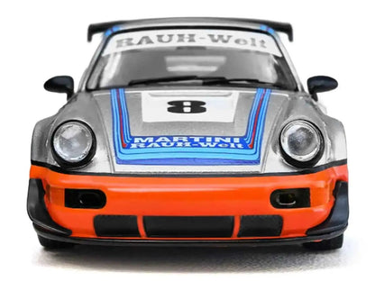 RWB 964 #8 "Ichiban Boshi - Martini Racing" Silver Metallic with Stripes 1/64 Diecast Model Car by Model Model Cartsfy Inc.