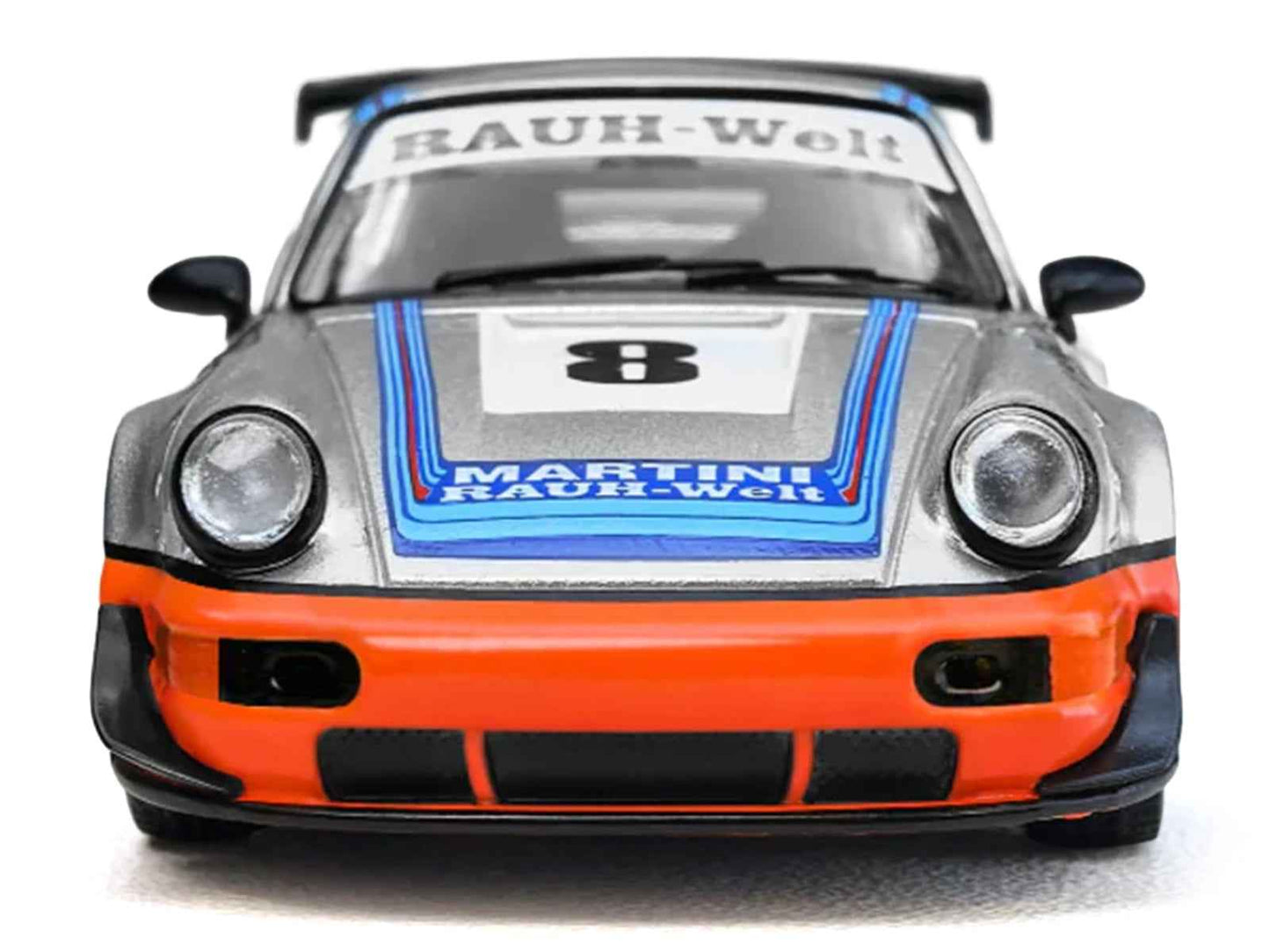 RWB 964 #8 "Ichiban Boshi - Martini Racing" Silver Metallic with Stripes 1/64 Diecast Model Car by Model Model Miniature Motors Default Title Default Title-