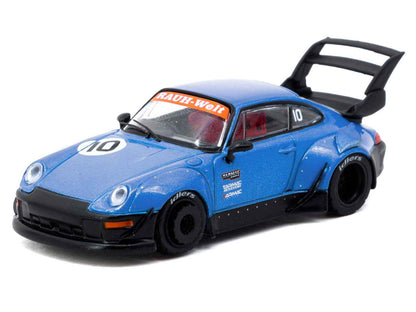 RWB 993 RHD (Right Hand Drive) #10 "Tarmac Works 10th Anniversary" Blue Metallic "Hobby64" Series 1/64 Diecast Model Car by Tarmac Works Cartsfy Inc.