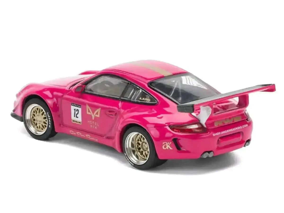 RWB 997 #12 "Hotel Ava" Pink Metallic 1/64 Diecast Model Car by Pop Race Cartsfy Inc.