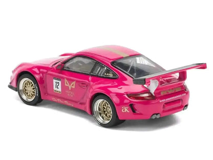 RWB 997 #12 "Hotel Ava" Pink Metallic 1/64 Diecast Model Car by Pop Race Cartsfy Inc.