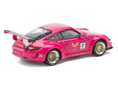 RWB 997 #12 "Hotel Ava" Pink Metallic 1/64 Diecast Model Car by Pop Race Cartsfy Inc.