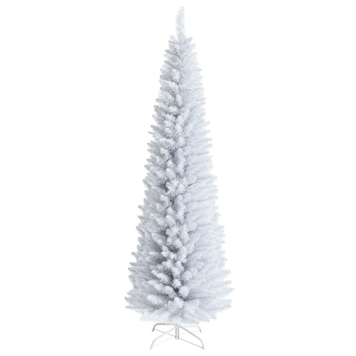 6 Feet Unlit Artificial Slim Pencil Christmas Tree with Metal Stand