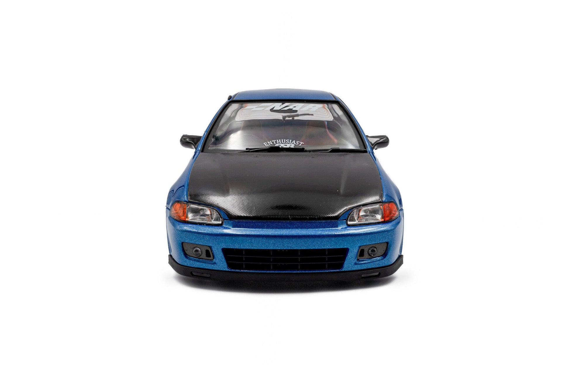 Solido 1991 Honda Civic EG6 SiR II Solido Works Cobalt Blue Pearl w/ Carbon Fiber Hood 1:18