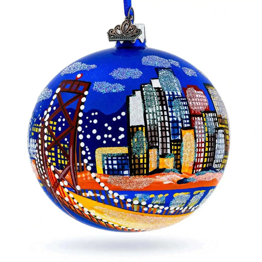 San Francisco, California Glass Ball Christmas Ornament 4 Inches Cartsfy Inc.