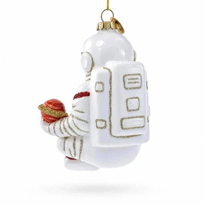 Santa Astronaut Glass Christmas Ornament Cartsfy Inc.