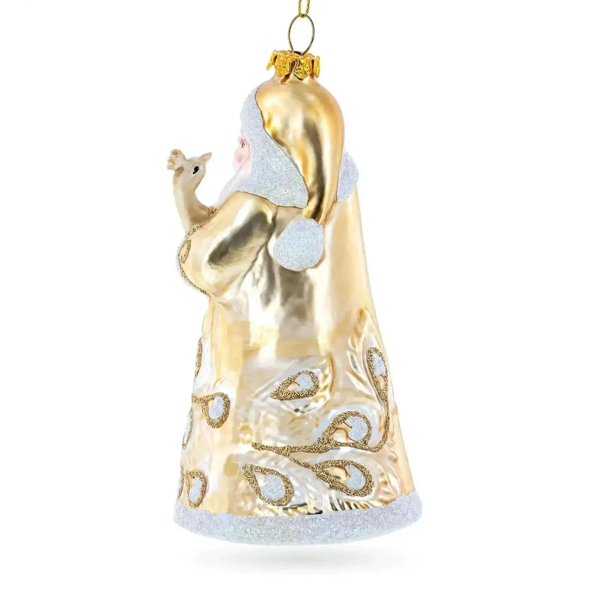 Santa in Golden Coat Glass Christmas Ornament Cartsfy Inc.