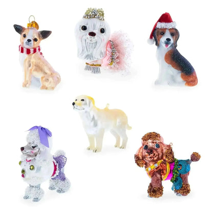 Santa Pup in Elf Costume Glass Christmas Ornament Cartsfy Inc.