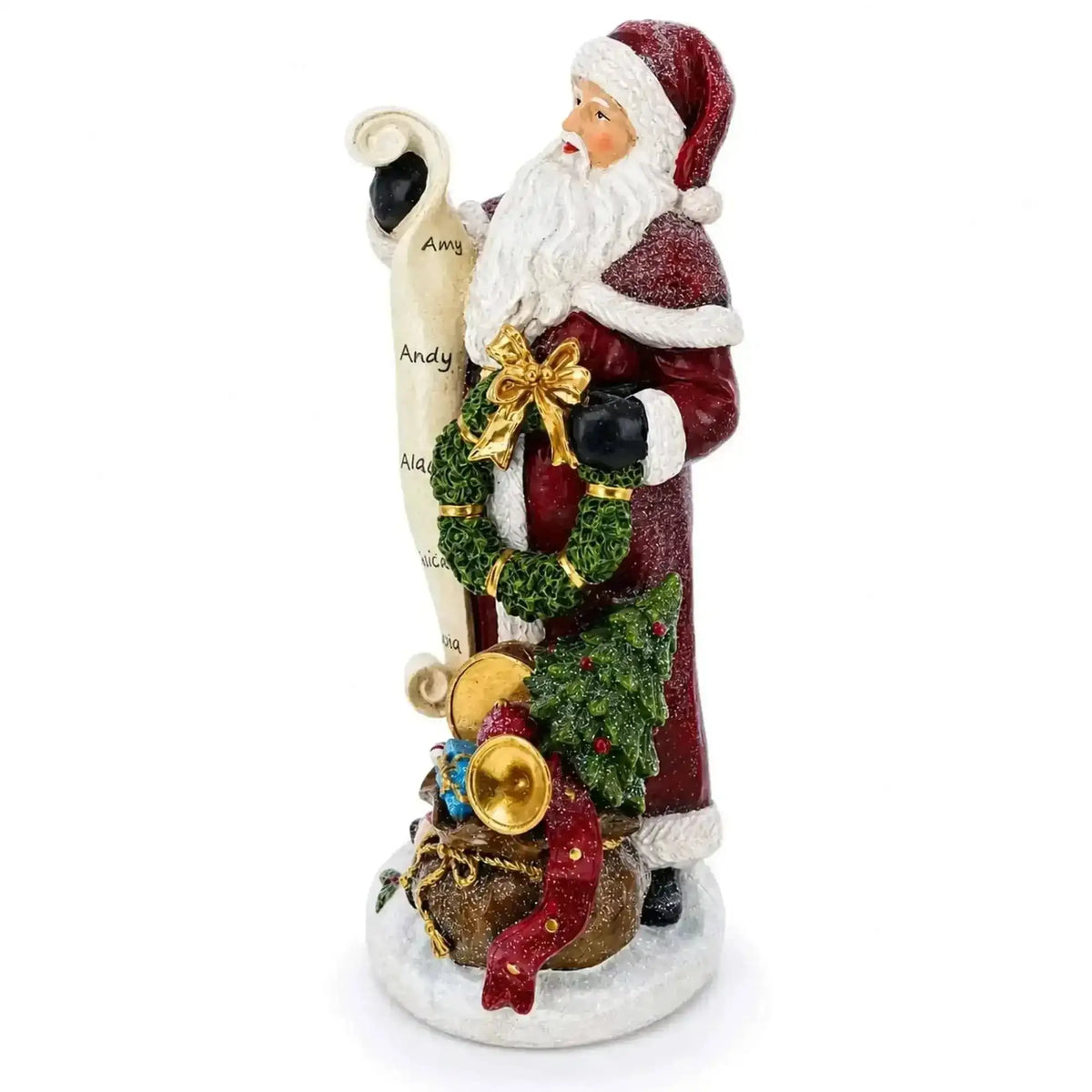 Santa Reading Christmas Gift List Figurine - Winter Holiday Decor 11.5 Inches Cartsfy Inc.