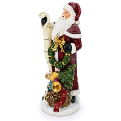 Santa Reading Christmas Gift List Figurine - Winter Holiday Decor 11.5 Inches Cartsfy Inc.