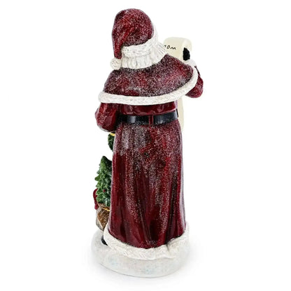 Santa Reading Christmas Gift List Figurine - Winter Holiday Decor 11.5 Inches Cartsfy Inc.