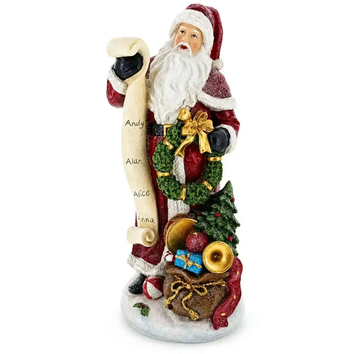 Santa Reading Christmas Gift List Figurine - Winter Holiday Decor 11.5 Inches Cartsfy Inc.