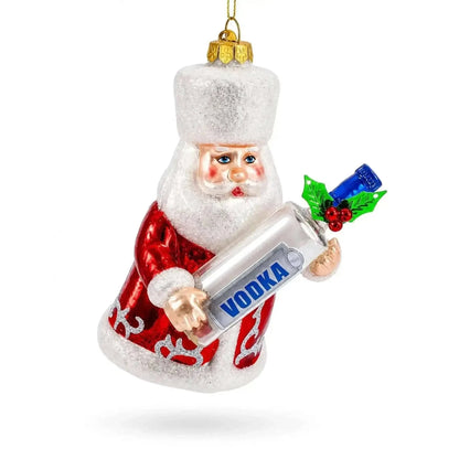 Santa with Vodka Glass Christmas Ornament Cartsfy Inc.