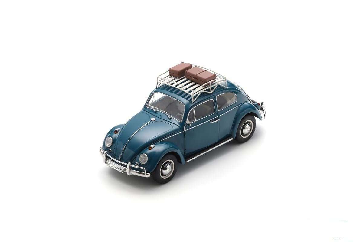 Schuco 1963 Volkswagen Beetle w/ Roof Rack Blue Teal 1:18 STM Diecast Default Title Default Title-