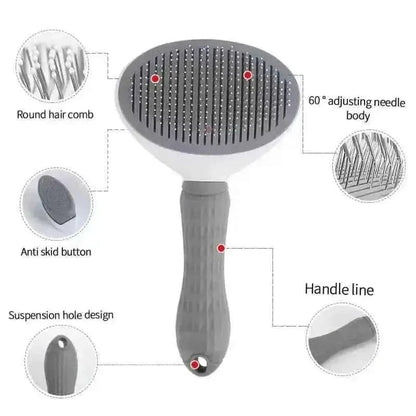 Self Cleaning Slicker Brush Suitable for Pets with Long or Short Hair DailySale Gray Blue Pink Gray-Blue-Pink-