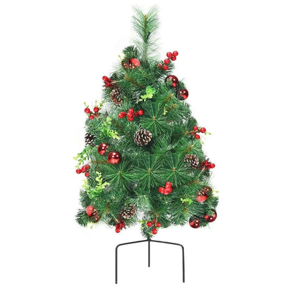 Set of 2 29 Inch Battery Powered Pre-lit Pathway Holiday Christmas Trees Cartsfy Inc.