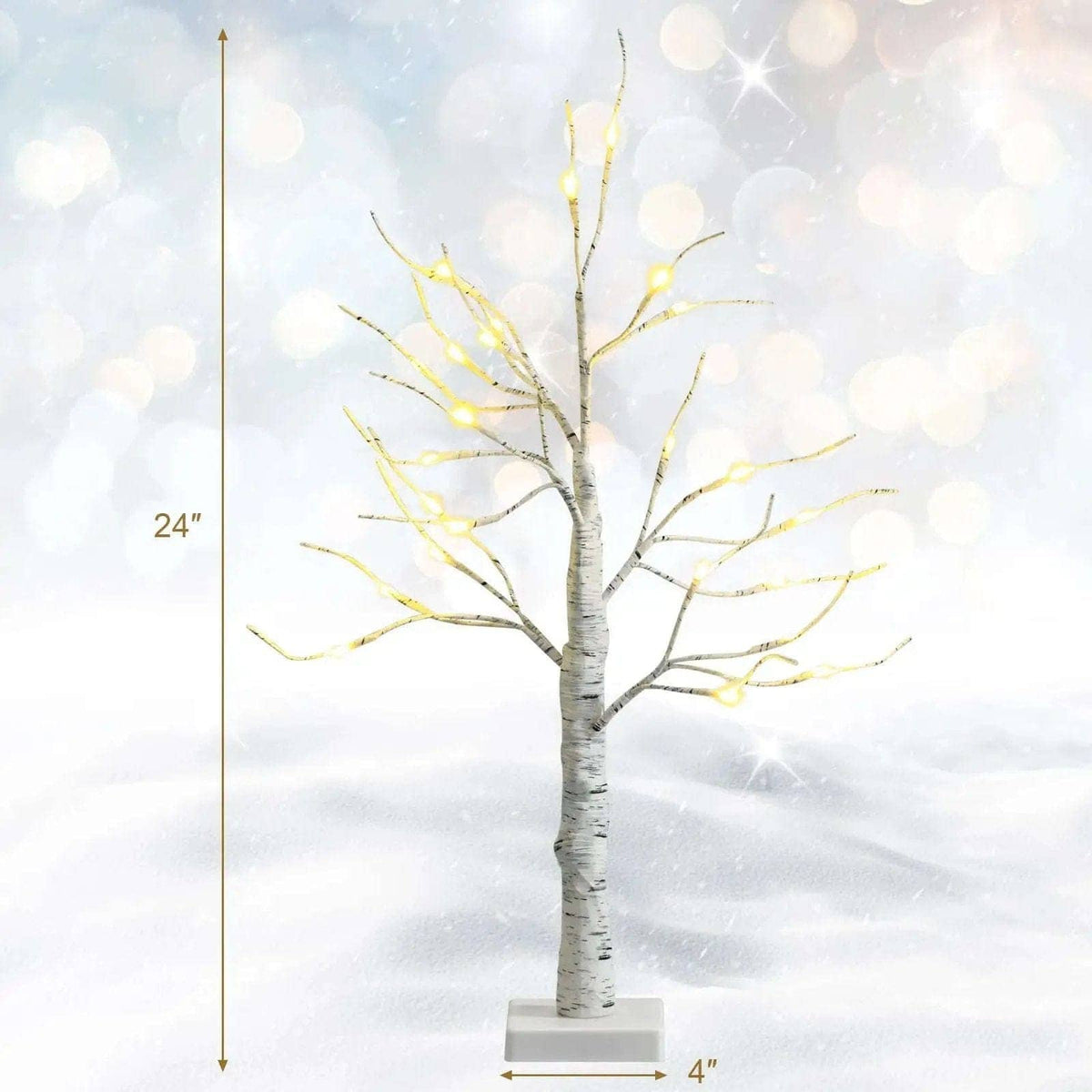 Set of 2 Pre-lit White Twig Birch Tree Battery Powered for Christmas Holiday Cartsfy Inc.