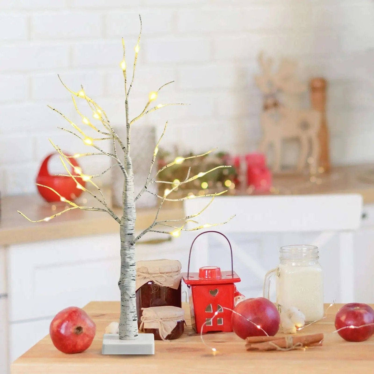Set of 2 Pre-lit White Twig Birch Tree Battery Powered for Christmas Holiday Cartsfy Inc.