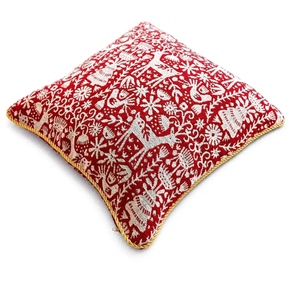 Set of 2 White Deer in the Woods Christmas Throw Cushion Pillow Covers Cartsfy Inc.