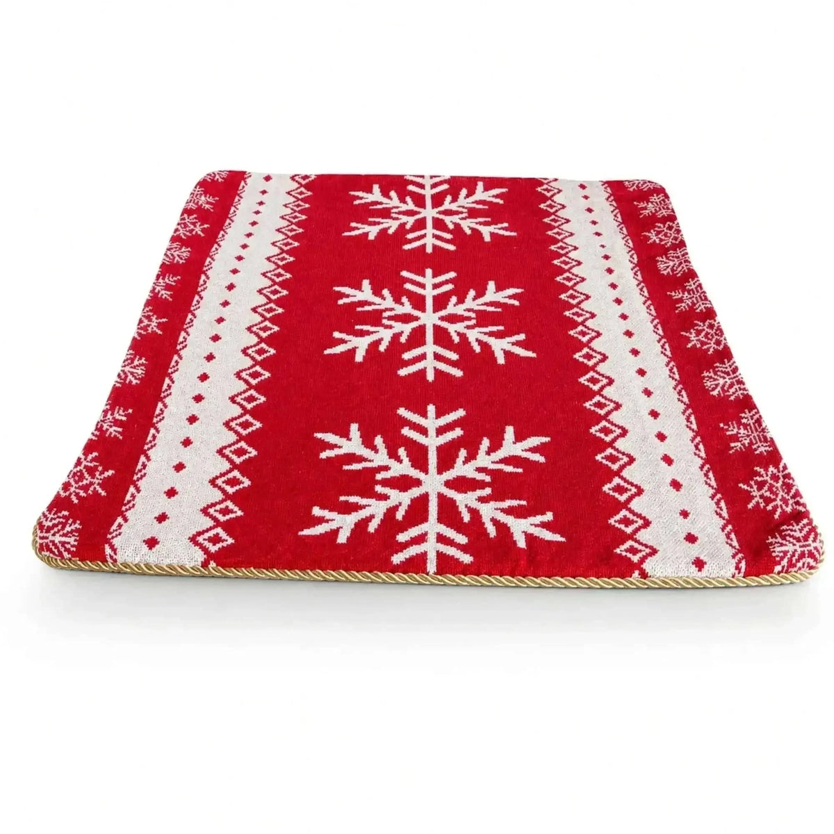 Set of 2 White Snowflakes on Red Christmas Throw Cushion Pillow Covers Cartsfy Inc.