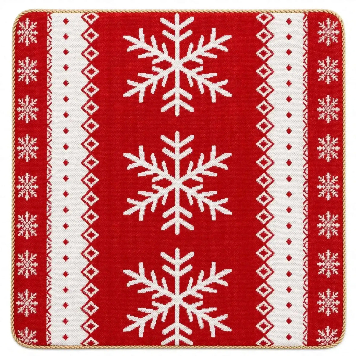 Set of 2 White Snowflakes on Red Christmas Throw Cushion Pillow Covers Cartsfy Inc.