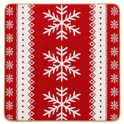 Set of 2 White Snowflakes on Red Christmas Throw Cushion Pillow Covers Cartsfy Inc.