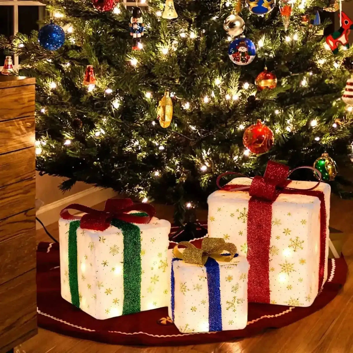 Set of 3 Christmas Lighted Gift Boxes with 48 Bright Warm Lights Cartsfy Inc.