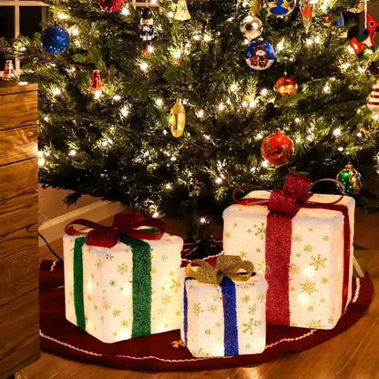Set of 3 Christmas Lighted Gift Boxes with 48 Bright Warm Lights Cartsfy Inc.