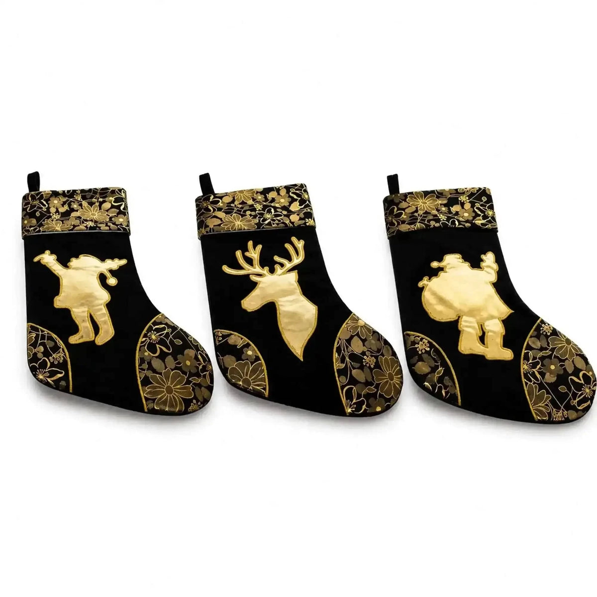 Set of 3 Felt Santa, Reindeer Christmas Stockings 16 Inches Cartsfy Inc.
