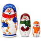 Set of 3 Snowman Wooden Christmas Nesting Dolls 4.25 Inches Cartsfy Inc.