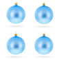 Set Of 4 Light Matte Blue Glass Ball Christmas Ornaments 4 Inches (010) Cartsfy Inc.
