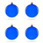 Set of 4 Translucent Glossy Blue Glass Ball Christmas Ornaments (016) Cartsfy Inc.
