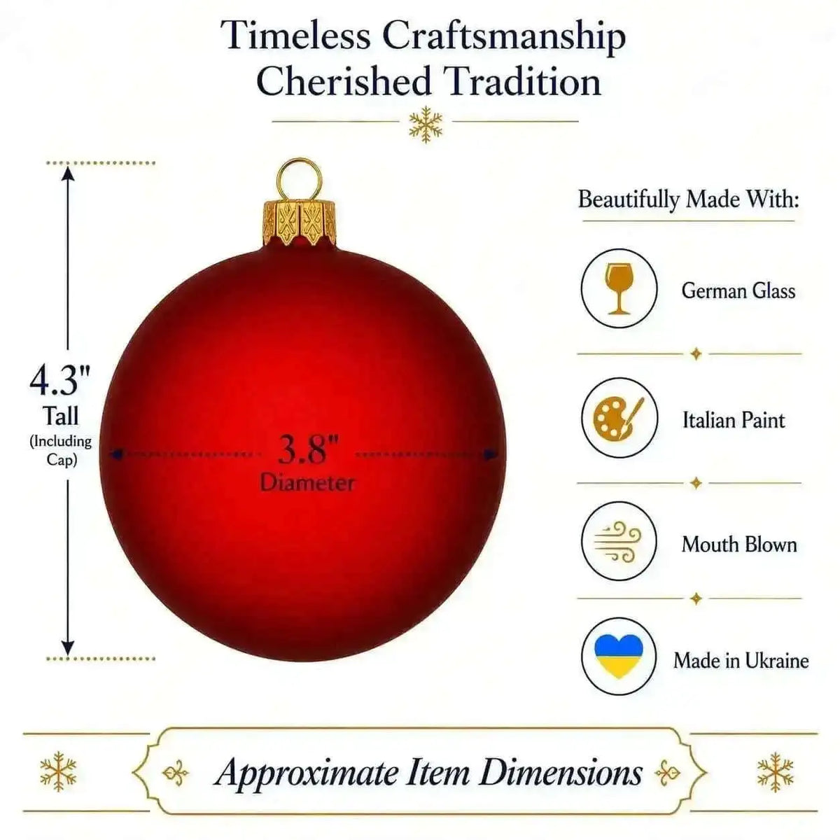 Set of 4 Translucent Red Glass Christmas Ornaments – 4 Inches Cartsfy Inc.