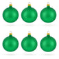 Set of 6 Matte Green Glass Ball Christmas Ornaments 3.25 Inches (040)
