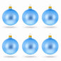 Set of 6 Matte Light Blue Glass Ball Christmas Ornaments 3.25 Inches (042)