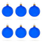 Set of 6 Translucent Glossy Blue Glass Ball Christmas Ornaments (047) Cartsfy Inc.
