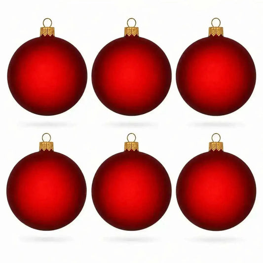Set of 6 Translucent Red Glass Ball Christmas Ornaments 3.25 Inches (053) Cartsfy Inc.
