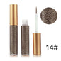 Dark brown glitter eyeliner bottle with gold cap and clear wand tip